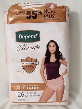 Depend Silhouette Maximum Absorbency Underwear Women S/P Beige 26 Count